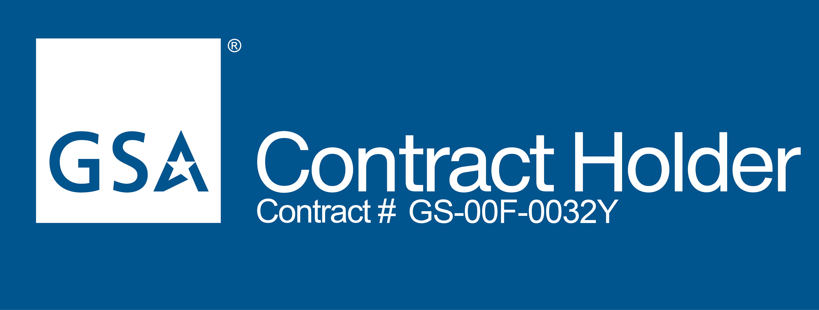 GSA Contract Holder logo Contract number GS-00F-0032Y